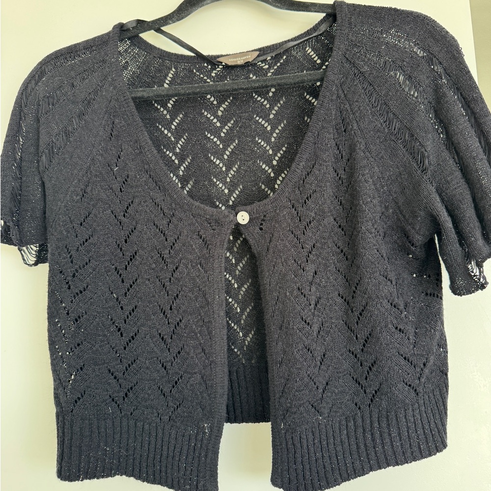 Denver Hayes Charcoal Open-Front Cardigan